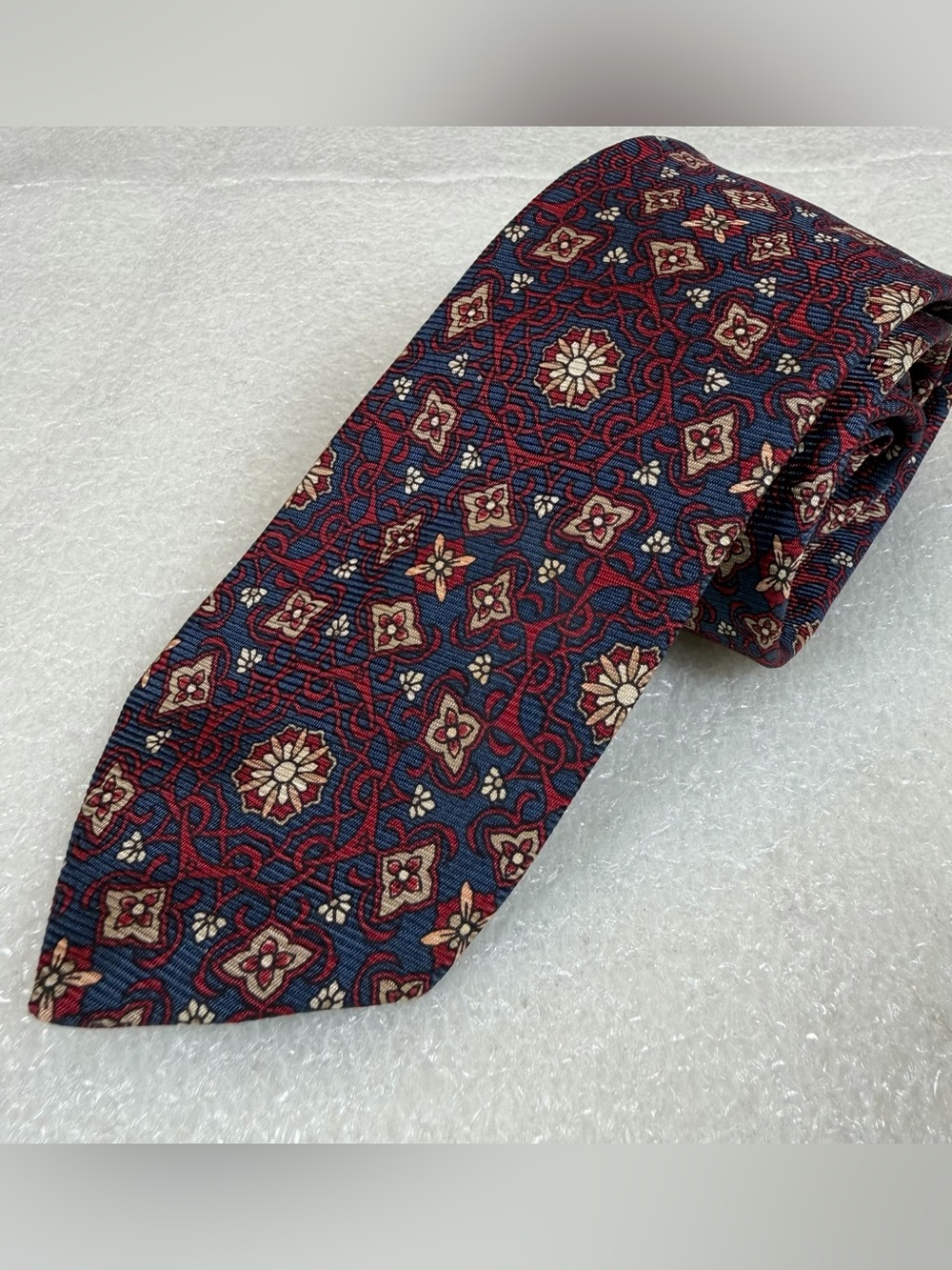 Vntg Polo Ralph Lauren Foulard Medallion Geometric Print Necktie Tie
